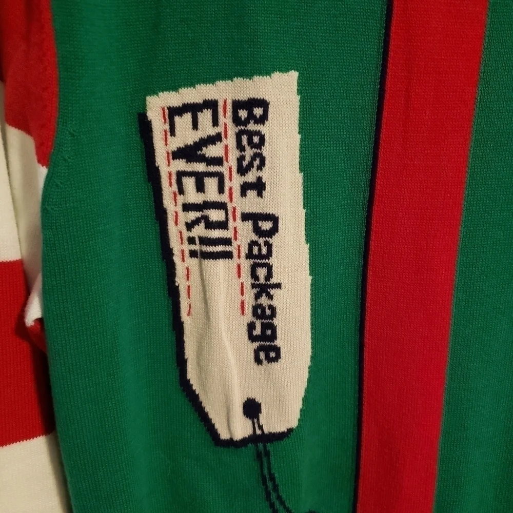 UGLY CHRISTMAS SWEATER- BEST PACKAGE EVER Sz M